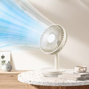 Rechargeable Desk Fan with LED Light
